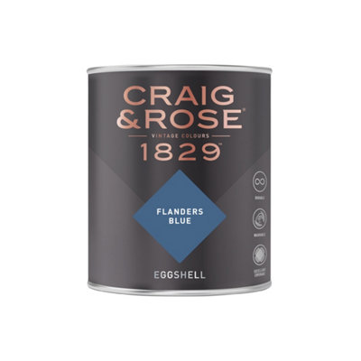 Craig & Rose 1829 Flanders Blue Eggshell Paint 750ml