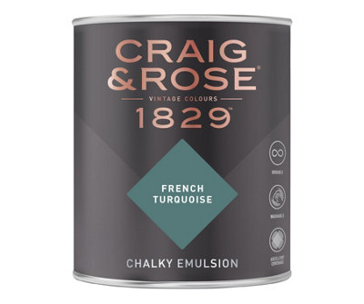 Craig & Rose 1829 French Turquoise Chalky Paint 750ML