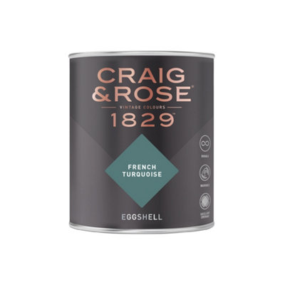 Craig & Rose 1829 French Turquoise Eggshell Paint 750ml