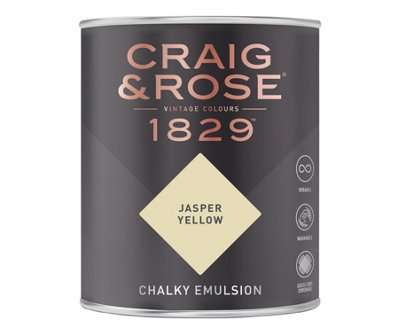 Craig & Rose 1829 Jasper Yellow Chalky Paint 750ML