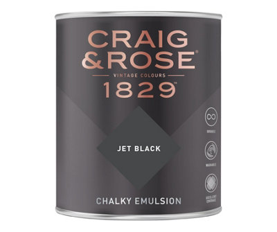 Craig & Rose 1829 Jet Black Chalky Paint 750ML