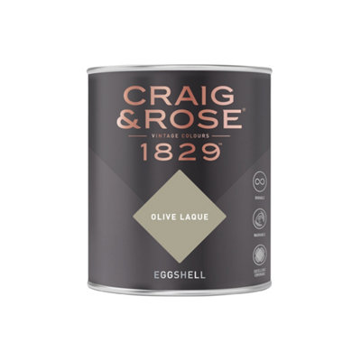 Craig & Rose 1829 Olive Laque Eggshell Paint 750ml