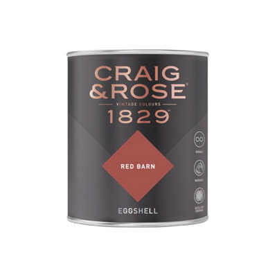 Craig & Rose 1829 Red Barn Eggshell Paint 750ml