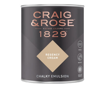 Craig & Rose 1829 Regency Cream Chalky Paint 750ML