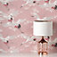 Cranes Wallpaper Pink Fine Decor M1656