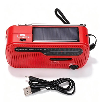 Crank Radio Portable Solar Radio FM AM SW Built in Rechargeable Battery ...