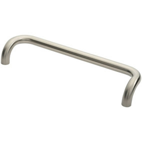 Cranked Pull Handle 480 x 30mm 450m Fixing Centres Satin Stainless Steel