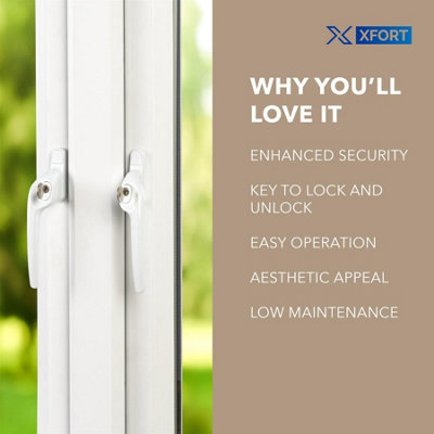 Cranked Right Window Handle Installation Kit in White