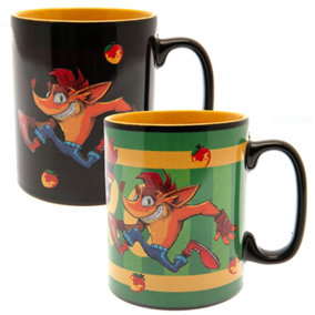 Crash Bandicoot Mega Heat Changing Mug Black/Orange/Green (One Size)