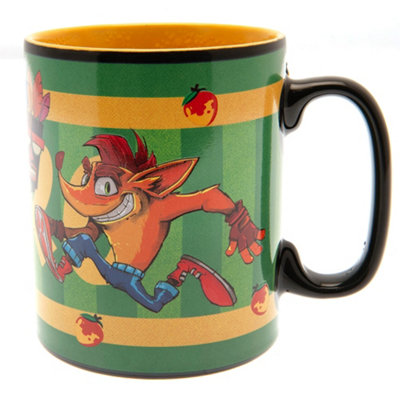 Crash Bandicoot Mega Heat Changing Mug Black/Orange/Green (One Size)