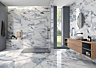 Crash Blue Rectified Glossy Marble Effect 300mm x 900mm Ceramic Wall Tiles (Pack of 5 w/ Coverage of 1.35m2)