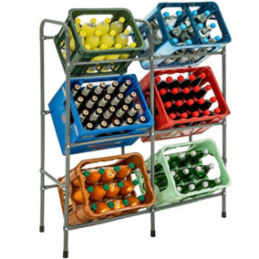 Crate rack for 6 beverage crates - grey