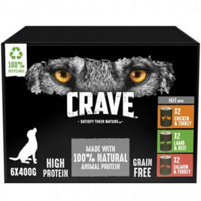 Crave Dog Can Mixed In Pate 6x400g