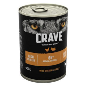 Crave Dog Can With Chicken & Turkey In Loaf 400g (Pack of 6)