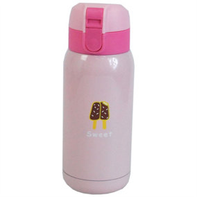 CrazyGadget Sweet Pink 280ml Stainless Steel Travel Mug Bottle