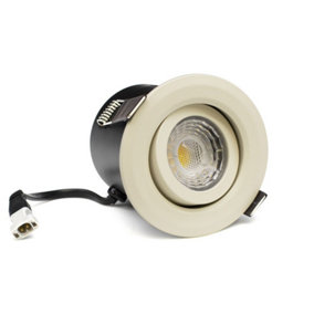 Cream 6W LED Downlight - 3K Warm White - Dimmable & Tilt IP44 - SE Home
