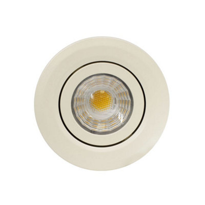 Cream 6W LED Downlight - 3K Warm White - Dimmable & Tilt IP44 - SE Home