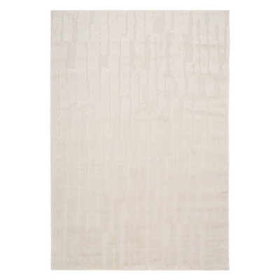 Cream Beige Living Velvety Soft Rug 120x170cm