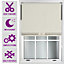 Cream Blackout Roller Blind with Silver Diamante & Cream Bow Free Cut Down Service by Furnished - (W)90cm x (L)210cm