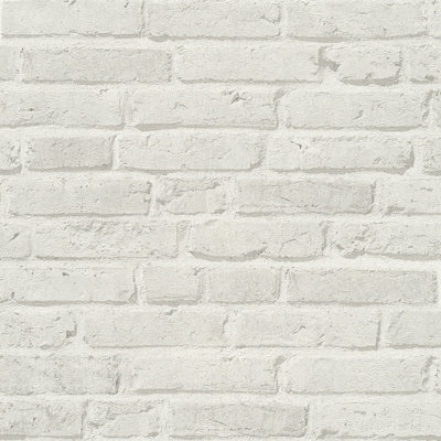 Cream Brick Wallpaper with Offset Match and Vintage Style, White Brick Wallpaper Wallpaper