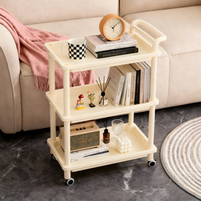 Cream-colored Three-tier Household Multi-functional Plastic Storage ...