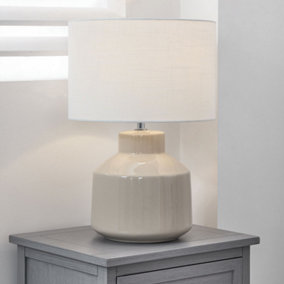 Cream Crackle Effect Table Lamp
