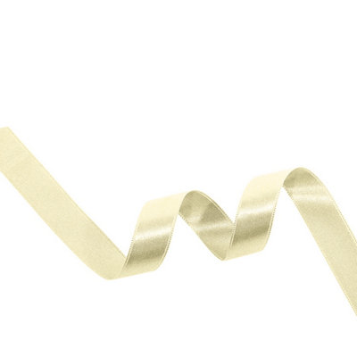 Cream Double Sided Satin Ribbon Polyester Ribbon Roll, 15mm x 10 metres