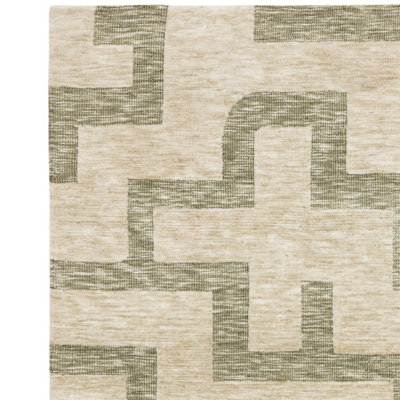 Cream Easy to Clean Abstract Modern Rug for Living Room, Bedroom ...