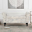 Cream Fabric Window Seat Bench Lounge Bed End Armchair Storage Box
