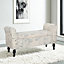 Cream Fabric Window Seat Bench Lounge Bed End Armchair Storage Box