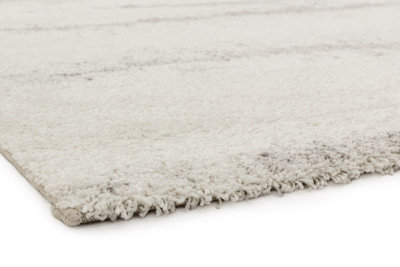 Cream Grey Luxurious Modern Easy to Clean Abstract Rug For DiningRoom-200cm X 290cm