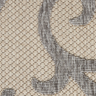 Cream Grey Outdoor Rug, Abstract Optical/ (3D) Stain-Resistant Rug For Patio Decks, Modern Outdoor Area Rug-122cm X 183cm