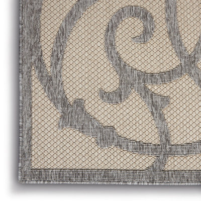 Cream Grey Outdoor Rug, Abstract Optical/ (3D) Stain-Resistant Rug For Patio Decks, Modern Outdoor Area Rug-122cm X 183cm