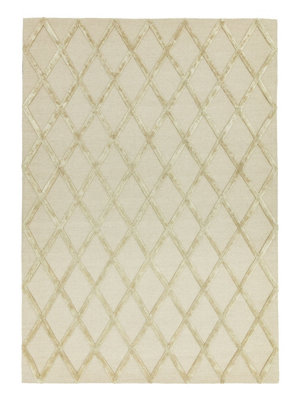 Cream Handmade Luxurious Modern Wool Rug For Bedroom & Living Room-160cm X 230cm