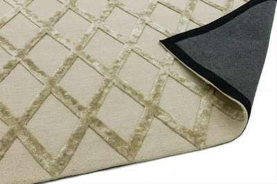 Cream Handmade Luxurious Modern Wool Rug For Bedroom & Living Room-160cm X 230cm