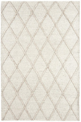 Cream Modern Luxurious Handmade  Geometric Easy to Clean Rug For Bedroom LivingRoom and Dining Room -160cm X 230cm