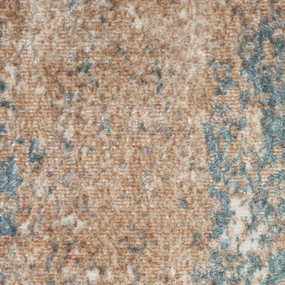 Cream Multi Abstract Modern Rug Easy to clean Living Room and Bedroom ...
