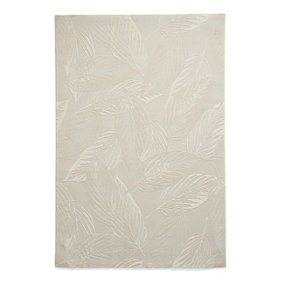 Cream Optical 3D Washable Modern Abstract Dining Room Bedroom & Living Room Rug-120cm X 170cm