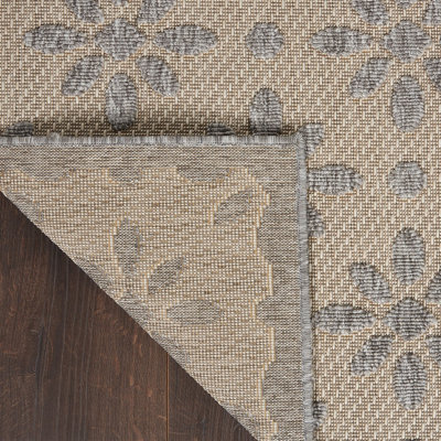 Cream Outdoor Rug, Optical/ (3D) Abstract Stain-Resistant Rug For Patio Decks, Modern Area Rug-160cm X 221cm