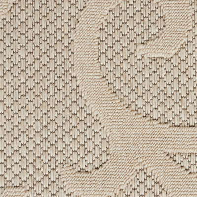 Cream Outdoor Rug, Optical/ (3D) Abstract Stain-Resistant Rug For Patio Decks, Modern Outdoor Area Rug-239cm X 300cm