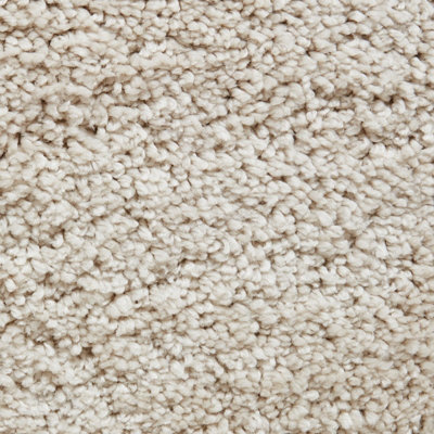 Cream Plain Shaggy Easy to Clean Modern Polypropylene Rug for Living Room Bedroom and Dining Room-80cm X 150cm