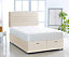 Cream  Plush Foot Lift Ottoman Bed With Memory Spring Mattress And     Horizontal  Headboard 4FT6 Double