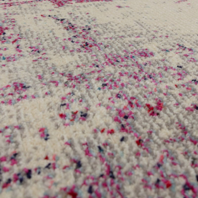 Cream Purple Modern Abstract 9mm Thick Stain-Resistant Rug For Bedroom, & Dining Room, Easy to Clean Rug-200cm X 300cm