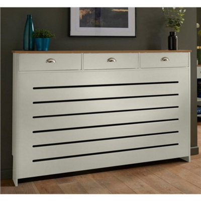 Cream Radiator Cover Cabinet Traditional Modern MDF Wood Horizontal ...