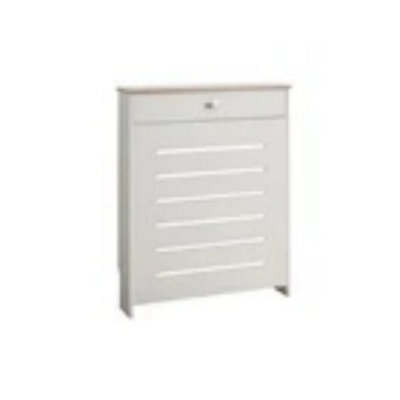 Cream Radiator Cover Cabinet Traditional Modern Wood Horizontal Shelf Small