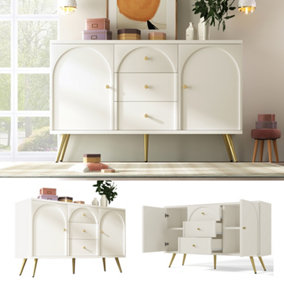 Cream Sideboard Cabinet/ Chest of Drawers (2 doors, 3 drawers)