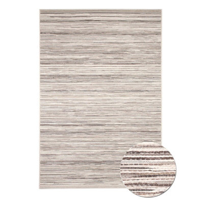 Cream Striped Outdoor Rug, Striped Stain-Resistant Rug For Patio, Garden, Deck, 5mm Modern Outdoor Rug-120cm X 170cm