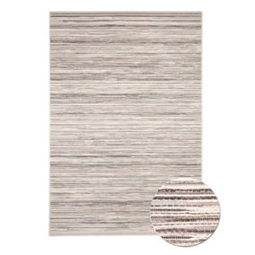 Cream Striped Outdoor Rug, Striped Stain-Resistant Rug For Patio, Garden, Deck, 5mm Modern Outdoor Rug-160cm X 230cm