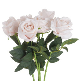 Cream Tea Rose Artificial Flower - L6 x W9 x H53 cm - Pink