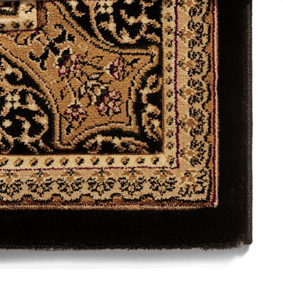 Cream Traditional Easy to Clean Bordered Floral Rug For Dining Room ...